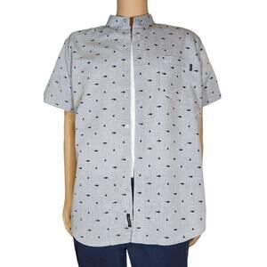 NEW Molokai Shirt Mens SIZE Extra Large Gray Black Outdoor Hawaiian Sharks Adult